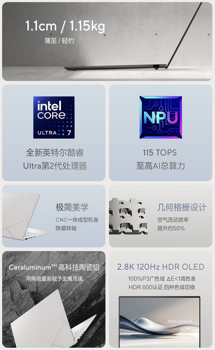 上市一月直降 1500 元：华硕灵耀 14 Air 笔记本 7481 元 3 期免息