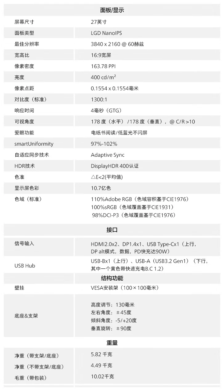 飞利浦“27E2F7900”27 英寸显示器上架开售:4K 60Hz + 90W PD USB-C,2499 元