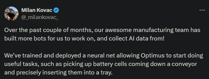 特斯拉Optimus人形机器人进厂打工，娴熟分装电池、自我矫正，还能走更远了