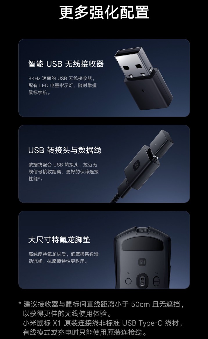 小米鼠标 X1 首销：8000Hz 回报率、65g 轻量化设计，售价 299 元