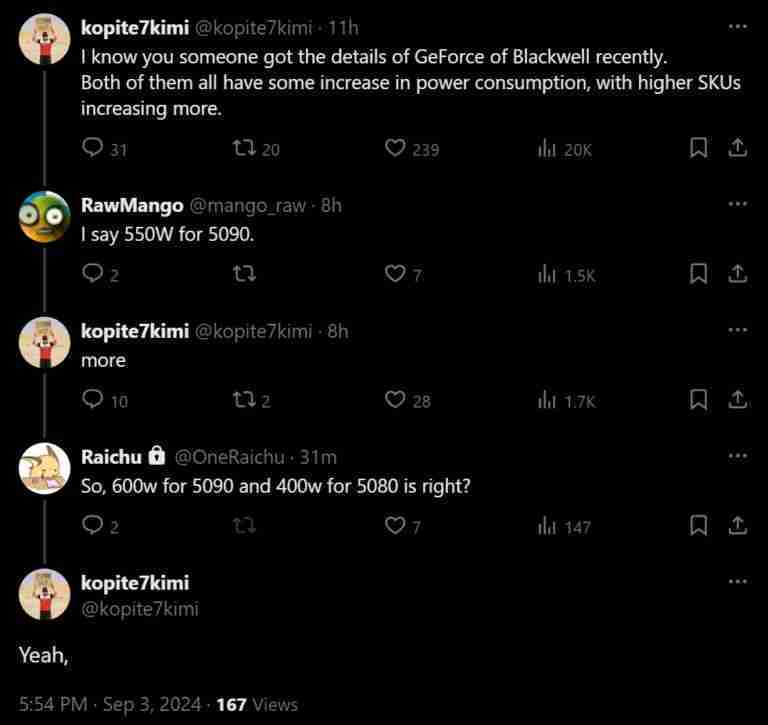 为驾驭 600W 功耗,英伟达 GeForce RTX 5090 显卡被曝配 2 个 16-Pin 供电接口