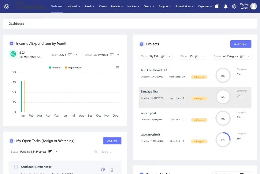Projectopia WordPress 项目管理插件评论