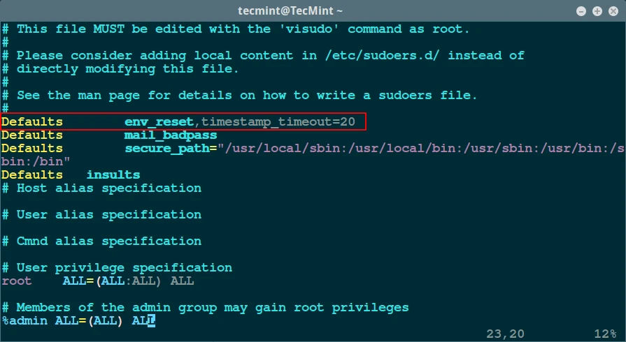 提高 Linux 安全性,改变 sudo 命令超时时间的方法