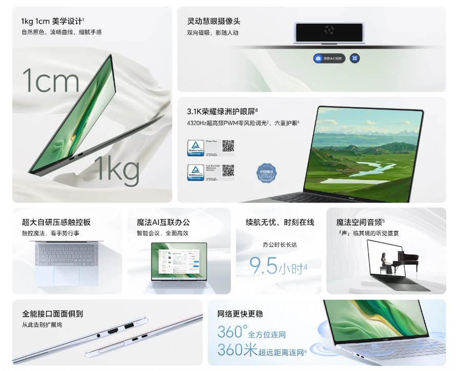 荣耀 MagicBook Art 14 笔记本今起首销：PC 首发 4320Hz 高频 PWM 调光，首发 7799 元起
