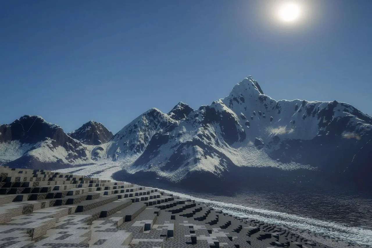 “把现实搬进游戏”，玩家在《我的世界》中打造最逼真的珠穆朗玛峰