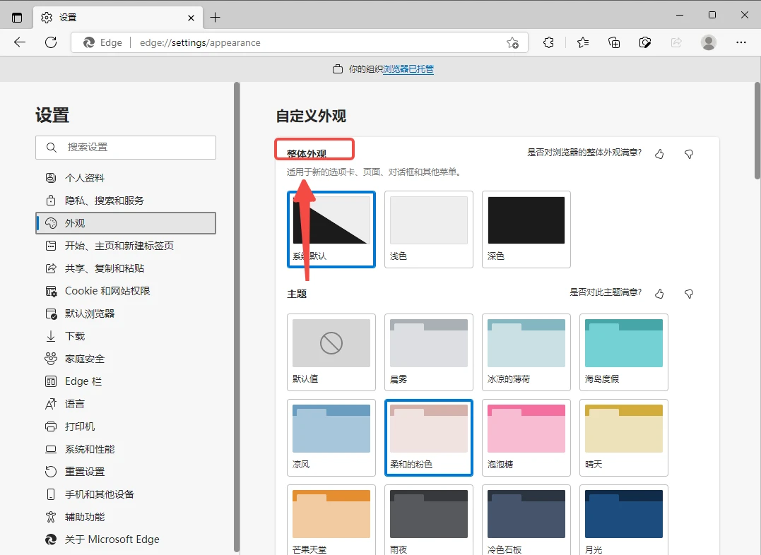 Edge浏览器怎样修改外观