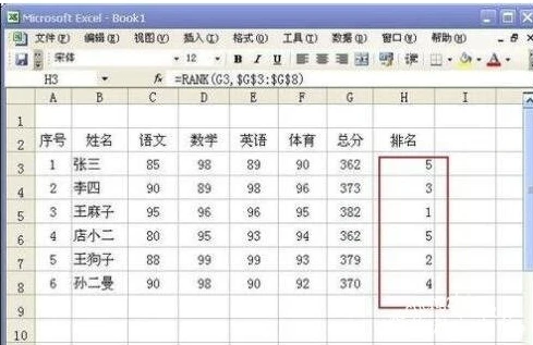 Excel怎么进行成绩排名 Excel表格成绩排名使用方法