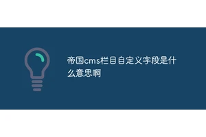 帝国cms栏目自定义字段是什么意思啊