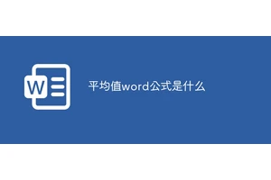 平均值word公式是什么