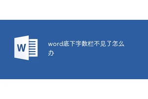 word底下字数栏不见了怎么办