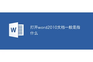 打开word2010文档一般是指什么