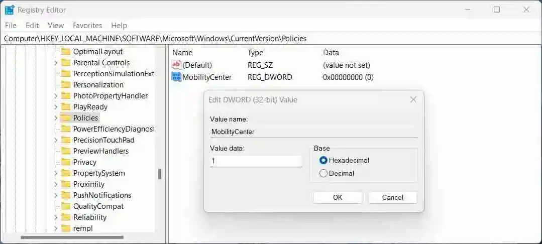 如何在Windows 11中禁用Windows移动中心