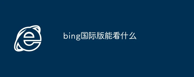 bing国际版能看什么