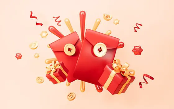 红包和礼盒设计喜庆春节背景图片素材(JPG)