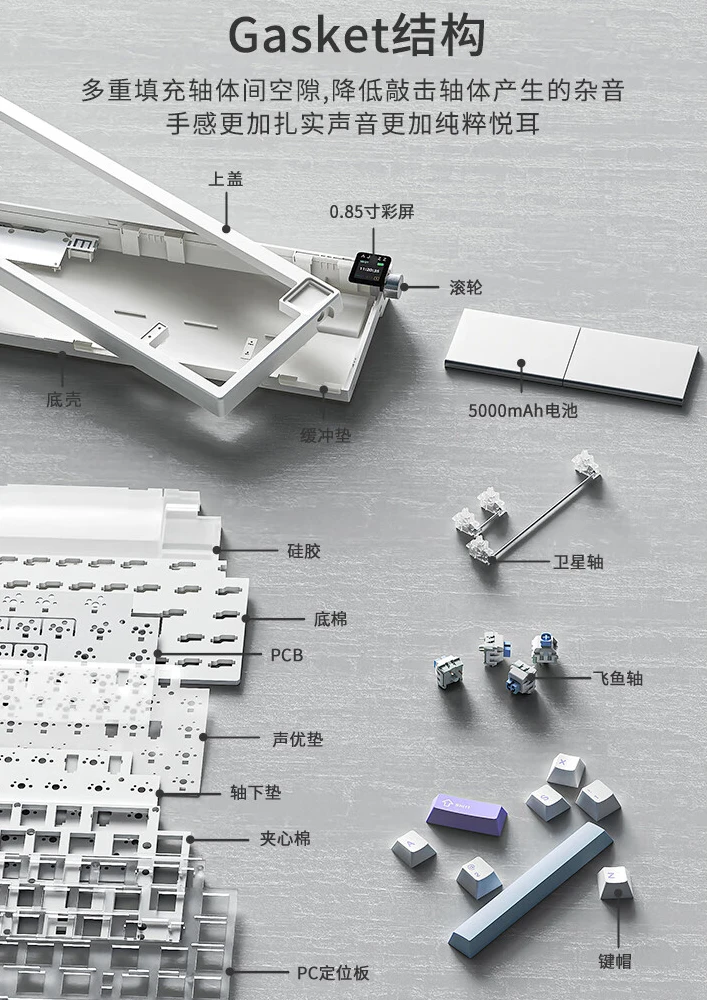 黑爵 AK650 机械键盘开售：0.85 寸屏、三模连接，首发 229 元起