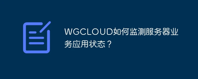 wgcloud如何监测服务器业务应用状态?