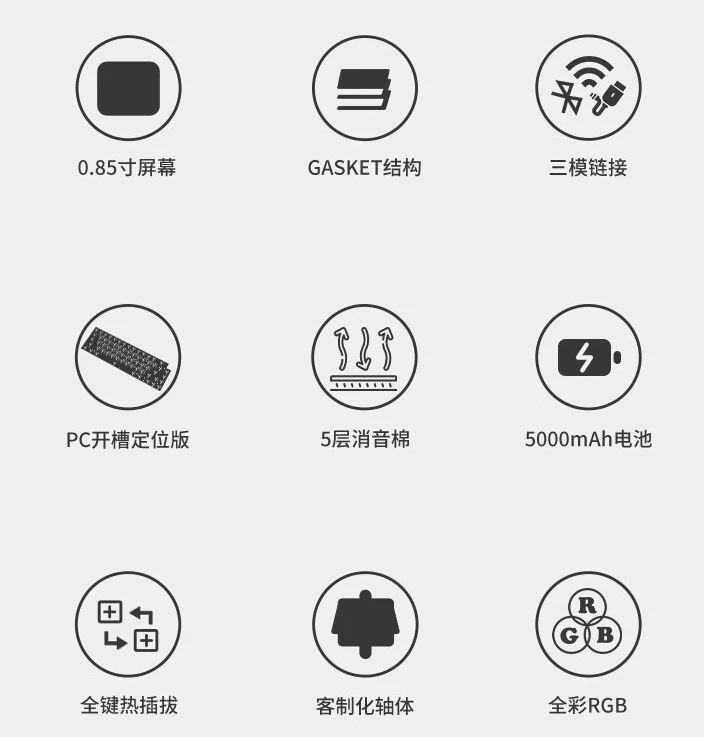 黑爵 AK650 机械键盘开售：0.85 寸屏、三模连接，首发 229 元起