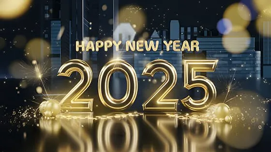 金色闪亮的数字设计 2025 新年快乐图片素材(JPG)二