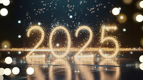 金色闪亮的数字设计 2025 新年快乐图片素材(JPG)五