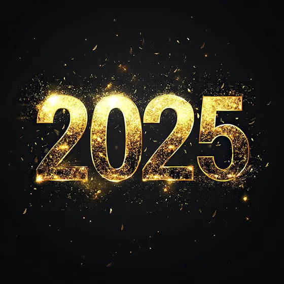 金色璀璨的数字设计 2025 新年快乐图片素材(JPG)四