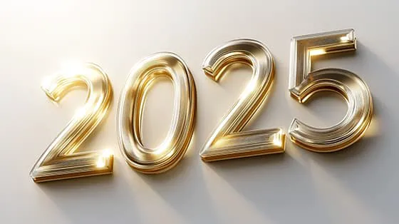 金色立体纹理数字设计 2025 新年快乐图片素材(JPG)