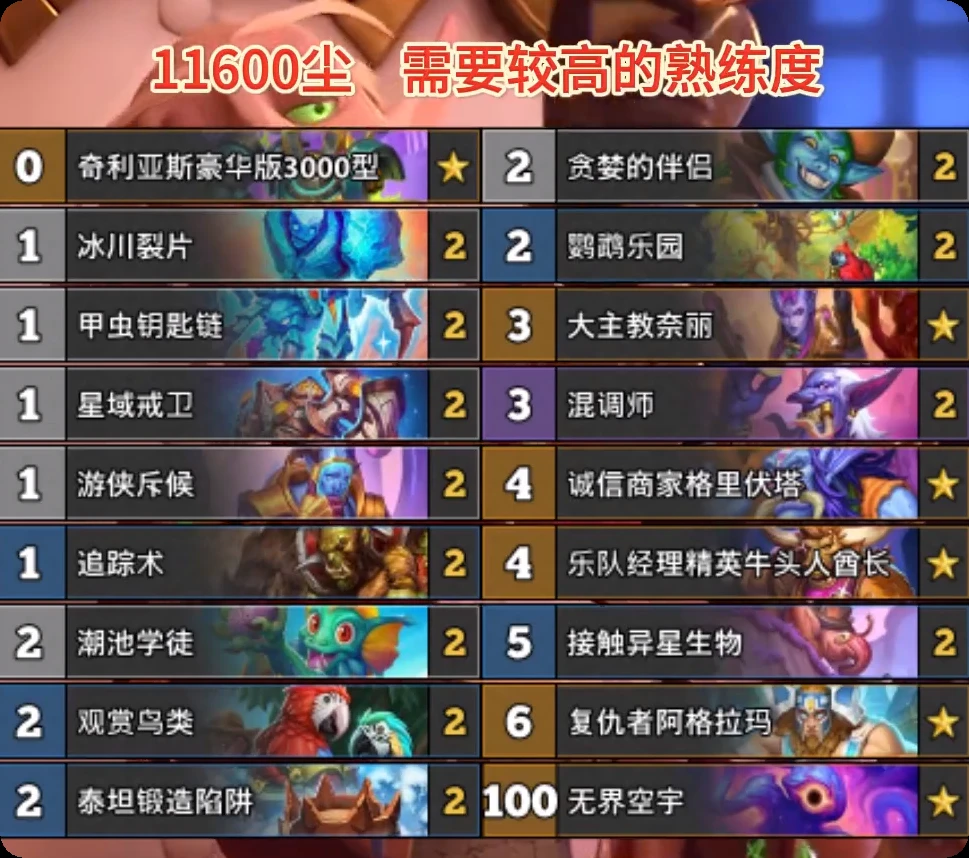 炉石传说揽月发现猎卡组一览 炉石传说标准国服登顶发现猎卡组最新11月