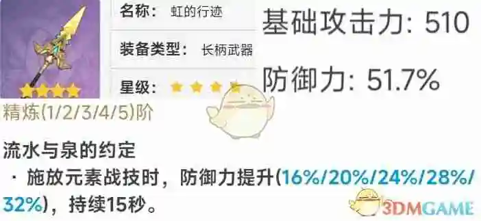 《原神》长柄武器虹的行迹数据一览