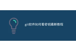git软件如何看密钥最新教程
