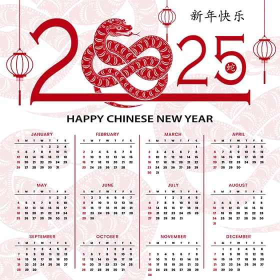 吐舌头的蛇和灯笼设计 2025 蛇年日历矢量素材(EPS)二