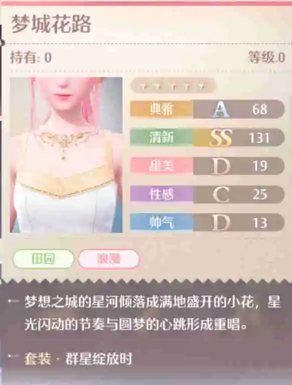 《无限暖暖》群星绽放时套装图鉴