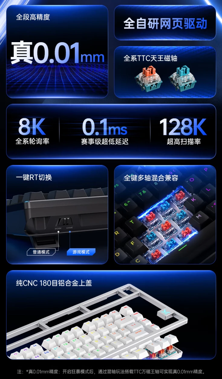 迈从推出 ZERO 75X 电竞磁轴键盘：75 配列 80 键设计、有线连接，首发 399 元起