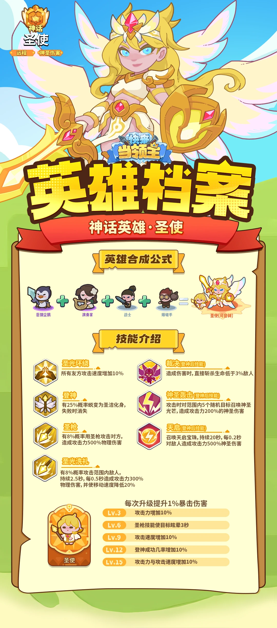 《快来当领主》圣使技能合成公式