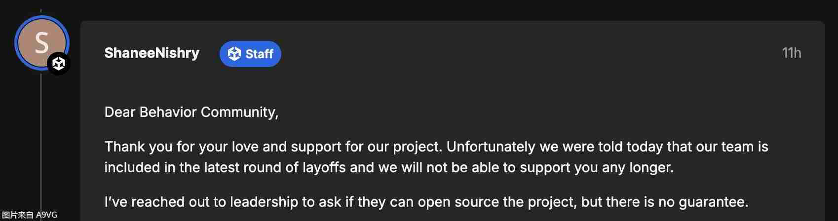 Unity于2月11日突然进行第六波裁员 约1800人占总数25%