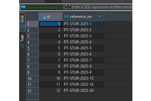 在数据库中查找跳过的参考号