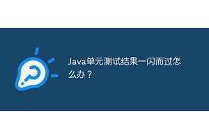 Java单元测试结果一闪而过怎么办？