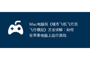 Mac电脑玩《城市飞机飞行员飞行模拟》方法详解：如何在苹果电脑上运行游戏
