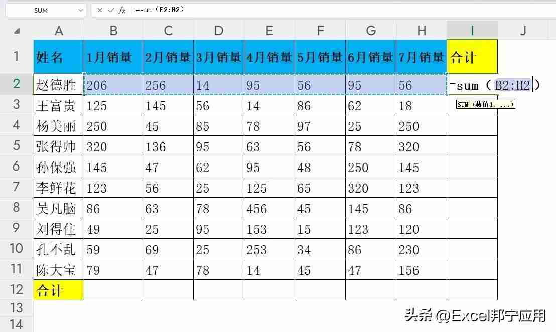 excel自动求和怎么操作（表格自动求和公式的使用方法）