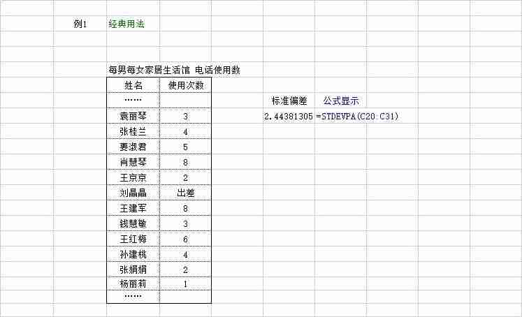 Excel标准差计算方法,数据分析利器。