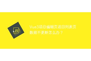 Vue3项目编辑页返回列表页数据不更新怎么办？