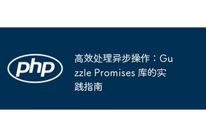 高效处理异步操作：Guzzle Promises 库的实践指南