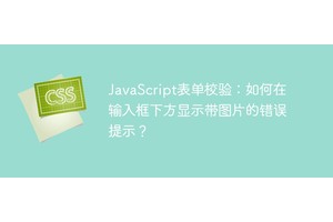 JavaScript表单校验：如何在输入框下方显示带图片的错误提示？