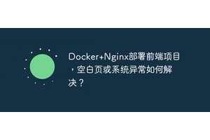 Docker+Nginx部署前端项目，空白页或系统异常如何解决？