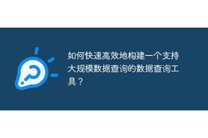 如何快速高效地构建一个支持大规模数据查询的数据查询工具？