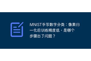 MNIST手写数字分类：像素归一化后训练精度低，是哪个步骤出了问题？