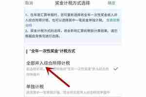 个人所得税奖金综合计税怎么设置
