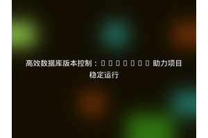 高效数据库版本控制：DbPatch 助力项目稳定运行